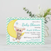 子羊と三日月の赤ちゃんシャワー 招待状 (スタンド正面)