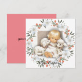 子羊と子供 - 洗礼 招待状 (正面/裏面)