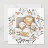 子羊と子供 - 洗礼 招待状 (正面)