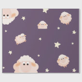 子羊と星の組み合わせ包み紙 ラッピングペーパー (フラット)