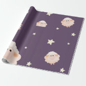 子羊と星の組み合わせ包み紙 ラッピングペーパー (アンロールド)