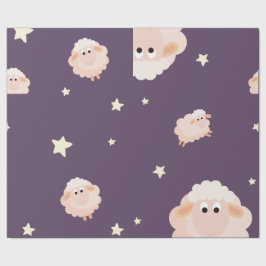 子羊と星の組み合わせ包み紙 ラッピングペーパー