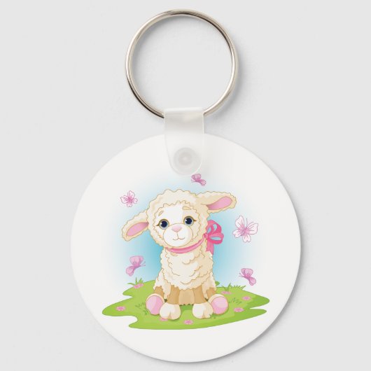 子羊と蝶 キーホルダー (正面)