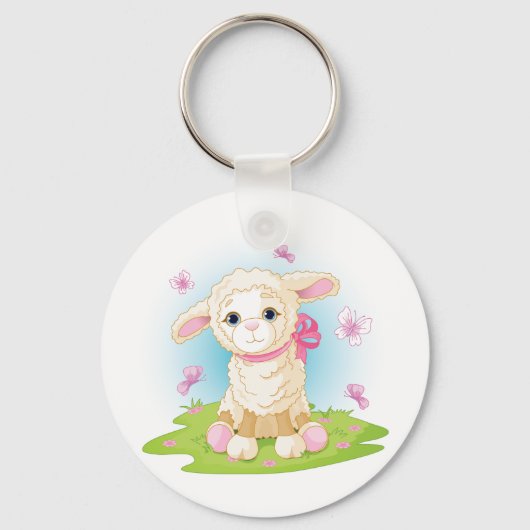 子羊と蝶 キーホルダー (裏面)