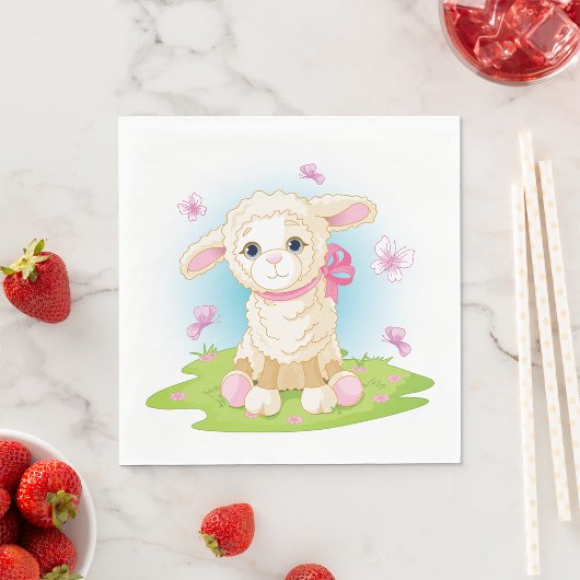 子羊と蝶 スタンダードランチョンナプキン