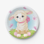 子羊と蝶 ペーパープレート (正面)