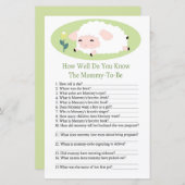 子羊どのように赤ちゃんシャワーのゲームを知っているか (正面/裏面)