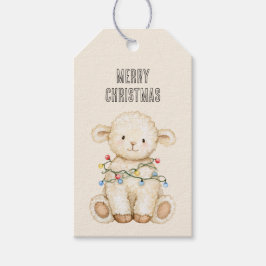 子羊のクリスマスツリーライト ギフトタグ