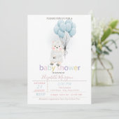 子羊のバルーン赤ちゃんシャワー 招待状 (スタンド正面)