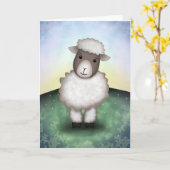 子羊のリリー – グリーティングカード (黄色い花)