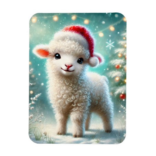 子羊の初めてのクリスマス マグネット (縦)