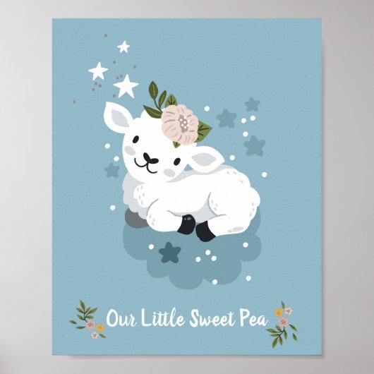 子羊の動物名ポスター | 羊の壁アート ポスター (正面)