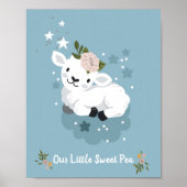 子羊の動物名ポスター | 羊の壁飾り ポスター (正面)