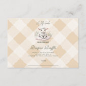 子羊の小さな赤ちゃんシャワーおむつラッフル エンクロージャーカード (正面)