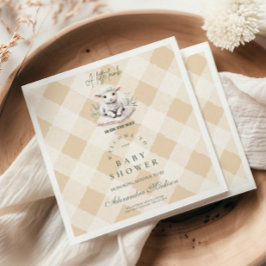 子羊の小さな赤ちゃんシャワー スタンダードカクテルナプキン