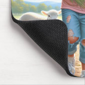 子羊の幸せな子ども マウスパッド (コーナー)