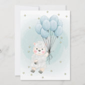 子羊の星バルーンブルーベビーシャワー 招待状 (裏面)