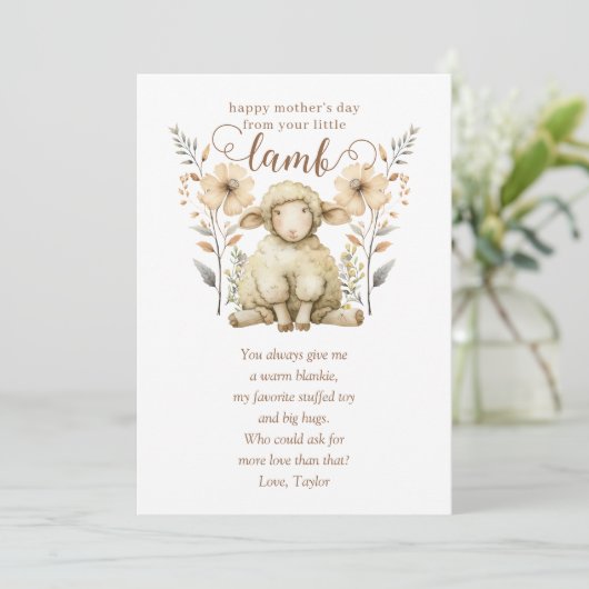 子羊の母の日の新しい母 招待状 (スタンド正面)