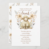 子羊の母の日の新しい母 招待状 (正面/裏面)