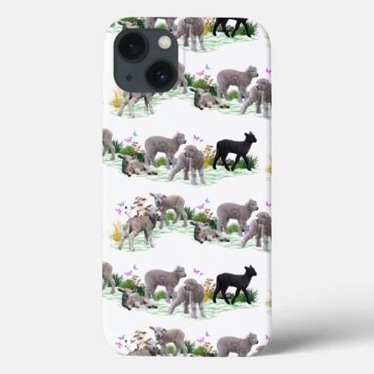子羊の牧場 iPhone 13 カバー (裏面)