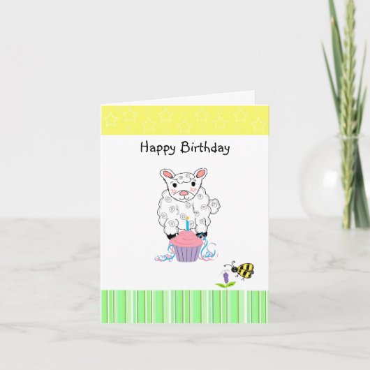 子羊の誕生日 カード (正面)