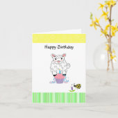 子羊の誕生日 カード (黄色い花)