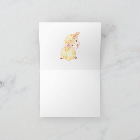 子羊の赤ちゃんシャワーありがとう サンキューカード (内部)