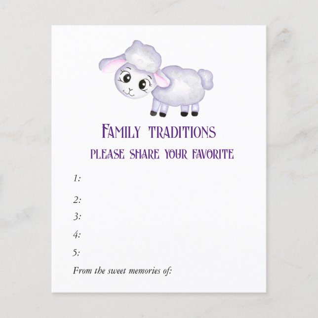 子羊の赤ちゃんシャワー家族の伝統 (正面)