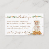 子羊の赤ちゃんシャワー新しいママありがとう エンクロージャーカード (正面)