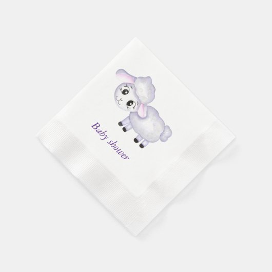 子羊の赤ちゃんシャワー 縁ありカクテルナプキン (角)