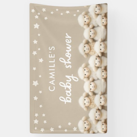 子羊の赤男女兼用ちゃんシャワー 横断幕 (縦)