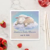 子羊の雲の赤ちゃんシャワー スタンダードランチョンナプキン (インサイチュ)