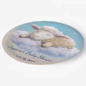 子羊の雲の赤ちゃんシャワー ペーパープレート (アングル)