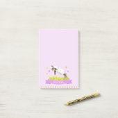 子羊はかわいい白っぽい名前をカスタムする紫 ポストイット (デスク上)