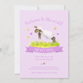 子羊は世界の紫への歓迎をスキップ 招待状 (正面)