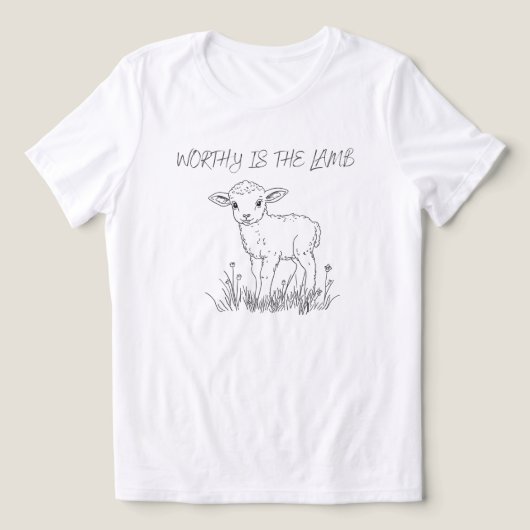 子羊は配慮に値する キリスト教Tシャツ トライブレンドTシャツ (デザイン正面)