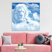 子羊イエスとライオン キャンバスプリント (インサイチュ (リビング))