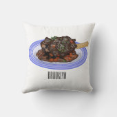 子羊シャンクの煮込み漫画イラストレーション クッション (裏面)