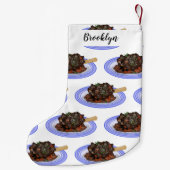 子羊シャンクの煮込み漫画イラストレーション スモールクリスマスストッキング (裏面)