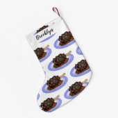 子羊シャンクの煮込み漫画イラストレーション スモールクリスマスストッキング (裏面 (吊り時))