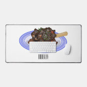 子羊シャンクの煮込み漫画イラストレーション デスクマット (キーボード&マウス)