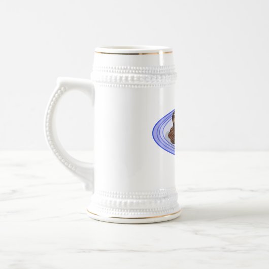 子羊シャンクの煮込み漫画イラストレーション ビールジョッキ (左)