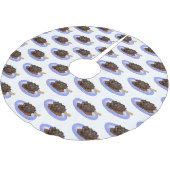 子羊シャンクの煮込み漫画イラストレーション ブラッシュドポリエステルツリースカート (アングル)