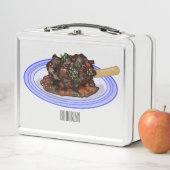 子羊シャンクの煮込み漫画イラストレーション メタルランチボックス (インサイチュ)