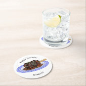 子羊シャンクの煮込み漫画イラストレーション ラウンドペーパーコースター (インサイチュ)