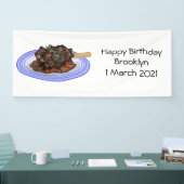 子羊シャンクの煮込み漫画イラストレーション 横断幕 (トレードショー)