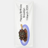 子羊シャンクの煮込み漫画イラストレーション 横断幕 (縦)