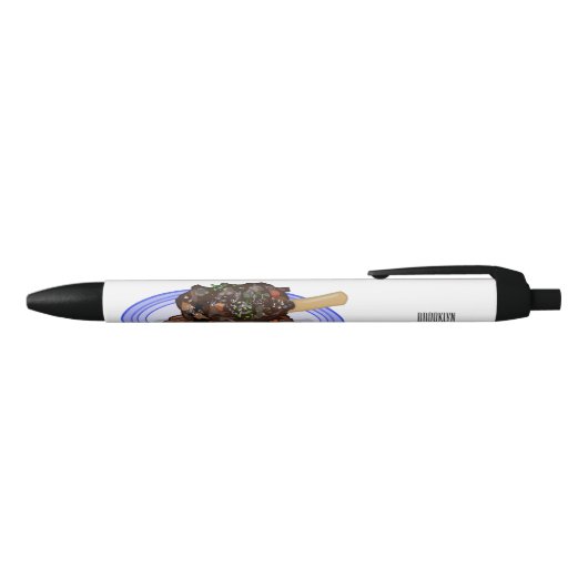 子羊シャンクの煮込み漫画イラストレーション 黒ボールペン (トップ)