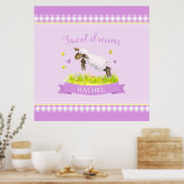 子羊スキップかわいいウィムジー名前をカスタムする子供部屋 ポスター (キッチン)