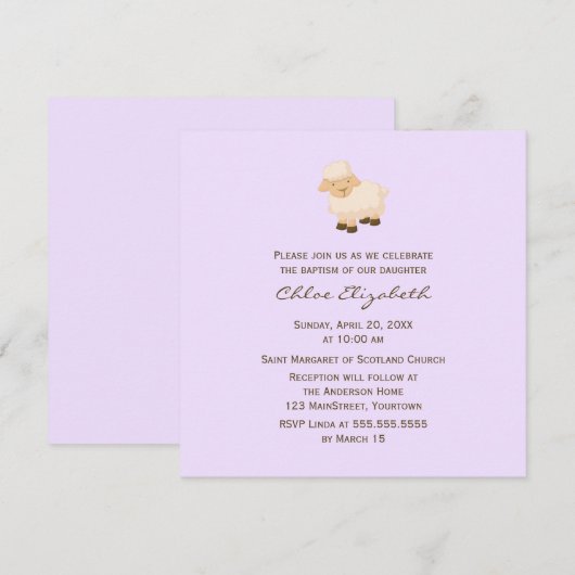 子羊バプテスマ 招待状 (正面/裏面)